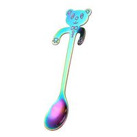 FORESTIME Cute Baby Bear Spoon Long Handle Spoons Flatware Tools Kitchen Gadget (multicolor, one)