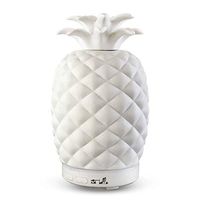 Vita Bella Essential Oil Ceramic,Ultrasonic Aromatherapy Pineapple Diffuser Humidifier, 6 Color LED Night light, 110v/USB, 100 ml, White, with a 1 year warranty!