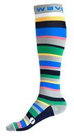 Compression Socks Women & Men 20-30mmhg by Wave (Ocean Stripes, L/XL)