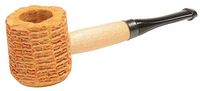 Missouri Meerschaum Miniature Straight Varnished Corncob Pipe Black Stem 5612