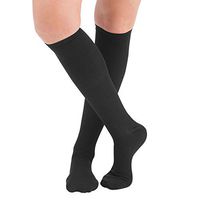 Men's Compression Trouser Socks Pair, Moderate 15-20 mmHg, Black, Medium - Made in The USA