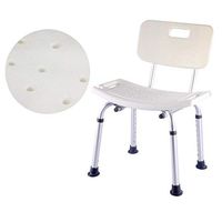 Slip-Resistant Shower Stool Adjustable Bath Bench with Backrest, Aluminum Alloy Shower Chair Bathroom Seat for Seniors Pregnant Handicapped Larger Users, Max 299 lbs