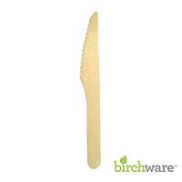 Birchware Classic - Compostable Wooden Knives, Biodegradable Party Supplies for Any Graduation, Luau, Fiesta, Tea Party, and More, Craft Supplies for Kids and Adults - (24 Knives)