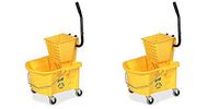 Genuine Joe GJO60466 Splash Guard Mop Bucket/Wringer, 6.50 gallon Capacity, Yellow (.2 PACK)
