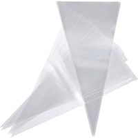 Triangle DIY Gift Bags Cellophane Bags Cone Clear with Gold Twist Ties 100 Pieces