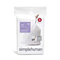 simplehuman code A custom fit liners, (30 liners), 4.5 L/1.2 gallon, White