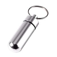 Kaimu Mini Aluminum Alloy Waterproof Medicine Pill Box Case Keychain Bottle Holder Pill Dispensers & Reminders