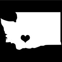 Washington State Love Decal Sticker (White), Decal Sticker Vinyl Car Home Truck Window Laptop