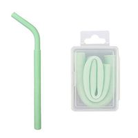 1PC Reusable Silicone Straws Flexible Straws Food Grade Silicone Drinking Bent Straws with Case Fits 20oz or 30 oz Tumbler - Portable Washable (B)