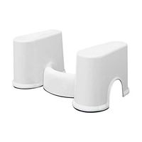 Squatting Toilet Stool，Plastic Non-Slip Bathroom Step Up Stool Relieves Constipation, Bloating White (Size : H17.5CM)