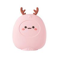AGUIguo Hot Water Bottle Reusable Water Bags, Cartoon Deer Design Portable Hand Warmer for Hot Compress and Heat Therapy,Cute Winter Gift for Kids (Pink)