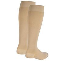 NuVein Compression Socks for Women and Men, Medical Support Stockings, Beige (Closed Toe), Medium (15-20 mmHg)