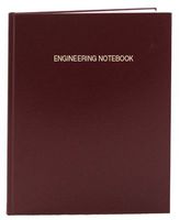 BookFactory Burgundy Engineering Notebook - 240 Pages (.25" Engineering Grid Format) 8 7/8" x 11 1/4" Engineering Lab Notebook Burgundy Cover Smyth Sewn Hardbound (EPRIL-240-LGS-LMT4)