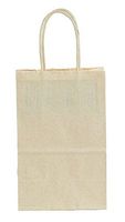 Premier Packaging AMZ-294018 15 Count Pinstripe Shopper Gift Bag, 5.25 by 8.25-Inch, Oatmeal