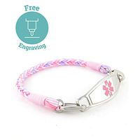 Braided Medical Alert ID Bracelet - Custom Engraving Included -Fun, Modern & Casual - Candy