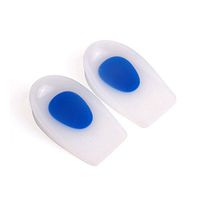 Silicone Gel Heel Cups Plantar Fasciitis Heel Cushion Increased Insole Pain Relief Shock Absorption Heel Pads for Callus Corns Bone spur Unisex (1 Pair, L)