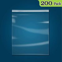 200 Count - 9" x 12" Self Seal Clear Cello Cellophane Resealable Plastic Poly Bags for A4, Letter Sized Documents, Marketing Materials, Clothes