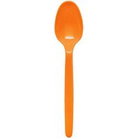 East and West 50 Ct Disposable Plastic Ice Cream Dessert Snack Birthday Party Spoons (Pumpkin Orange)
