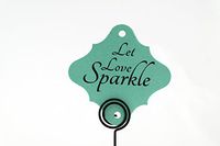 36pc Wedding Sparklers Tags - Let Love Sparkle - Lagoon Color Shimmer Paper