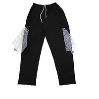 BIHIKI Catheter Pants, Incontinence Care Trousers Catheter Pants for Elderly/Ostomy Fistula Surgery Patient,Heathy Care Clothes,Double Pocket (Black, L)