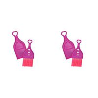 Pink Mini Dustpan with Brush - Set of 2