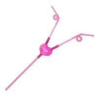 Whitelotous Creative Love Heart Double People Lover Kraft Paper Drinking Straws for Personal or Party