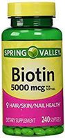 Spring Valley - Biotin 5000 mcg, 240 Softgels by Spring Valley