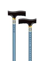 Straight Adjustable Aluminum Cane With Fritz Handle US Coast Guard - Blue
