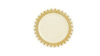 Posh Setting Ornament Collection 10 Pack China Look 7.25 Inch Cream/Gold Plastic Salad Plates, Fancy Disposable Dinnerware