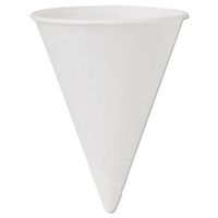 200/Bag Bare Treated Paper Cone Water Cups in White