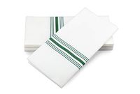 Simulinen Dinner Napkins - Decorative Napkins - Cloth Like & Disposable Green Bistro with Pocket - Elegant & Durable - Soft & Absorbent - Large 17"x17" - Packaged for Easy Storage - Box of 75