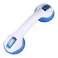 RENZE Balance Assist Shower Grab Bar, Bathroom Armrest Shower Handle Bar Offers Safe Grip with Strong Hold Suction Cup for Safety Grab in Bathroom,Tub, Shower (Blue)
