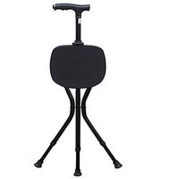AD Height Adjustable Tripod Walking Stick Chair and Seat -Lightweight 3 Legged Application Elderly Rehabilitation, Hiking, etc.