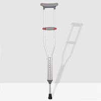 Sisyria Single Lightweight Aluminium Alloy Crutches, Height Adjustable Walking Crutches for Elderly Disabled Patients Handicapped