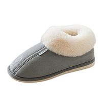 Goldweather Mens Womens Memory Foam Slippers Comfort Fuzzy Plush Non-Slip Rubber Sole House Shoes (Gray, 8.5-9 Men)