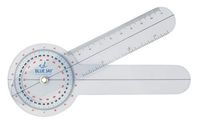 Blue Jay Take a Range Check Clear Plastic Goniometer - 360 Deg., 6 in. Goniometer, Physical Therapy Goniometer with ISO Accuracy with Linear Moving Arm, Clear Gauging Angle. Physical Therapy Aids