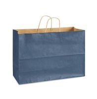 Blue Bags, Extra Large Kraft Paper Gift Wrap Shopping Bags, (Vogue Size 16W x 12H x 6), 25 Bags, Made in USA