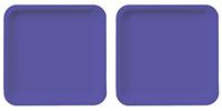 Creative Converting Touch of Color 18 Count Square Paper Dinner Plates, Purple (2 pack)