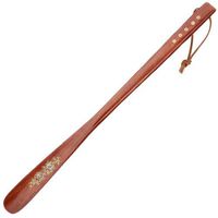 Linshing Long Handle Hipe Rope Solid Wooden Shoe Horn Hand-Painted Five Round for Boots, Sneakers, Leather Shoes, All Shoes 55 cm/21.65’’ Long (E)