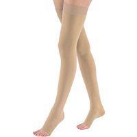 Spotbrace Medical Thigh High Compression Stockings Open Toe Compression Hose Firm Support 30-40 mmHg Gradient Compression Socks for Unisex Treatment Swelling, Varicose Veins Nude, XL-1 Pair