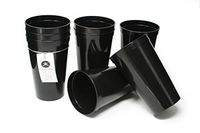 Rolling Sands 22 Ounce Reusable Plastic Stadium Cups Black, 8 Pack, Made in USA, BPA-Free Dishwasher Safe Plastic Tumblers