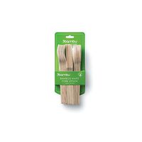 bambu, Veneerware Disposable Bamboo Cutlery Set, 100% Biodegradable Utensils - Pack of 24 (Spoons, Forks, Knives)
