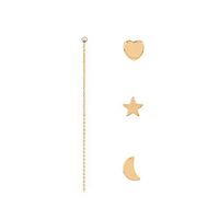 Meolin 4PCS Assorted Multiple Stud Earring Sets Ear Piercing Stud Gift Jewelry,Gold,As Description