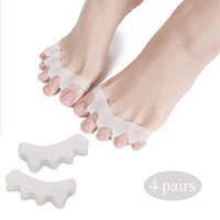 Bunion Correctors Toe Straightener, Hallux Valgus - Soft,Comfortable and Long Life - Toe Separator - [4 Pairs],White