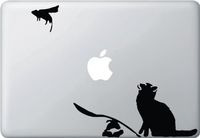 Yadda-Yadda Design Co. The Ratapult - Cat Launching Rat - Vinyl Laptop or MacBook Decal (Black)