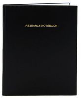 BookFactory Black Research Notebook - 168 Pages (.25" Grid Format), 8 7/8" x 11 1/4", Black Cover, Smyth Sewn Hardbound (LIRPE-168-LGR-A-LKT6)