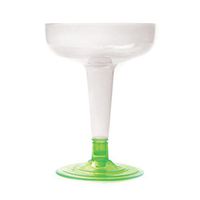 Topenca Supplies Party Plastic Classic Champagne Glasses 4oz, Clear/Apple Green, Set of 6. Ideal for Parties