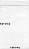 BNY Corner 2 Mil 4x6 Clear Plastic Zip Lock Bags, 4" x 6" Reloc Bag - 500 Counts