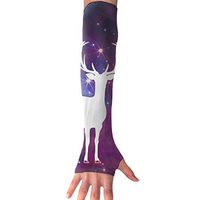MZ-HY Unisex Classic Sports Arm Sleeves Galaxy Reindeer UV Protection Performance Arm Sleeve (1 Pair)