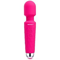 Roysmart Upgraded Personal Wand Massager, Premium with 20x Multi-Speed Vibrations - Cordless Powerful and Handheld - USB Rechargeable for Back and Neck Relief - Rose